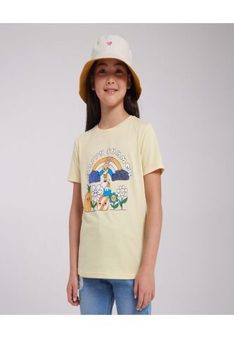 Camiseta Para Niña Manga Corta Color Amarillo  Marca Ostu #90090147 Ostu