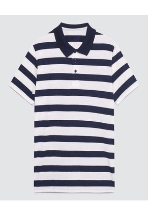 Polo Para Hombre Cuello Tejido Sin Bolsillo Color Azul  Marca Ostu #60110494