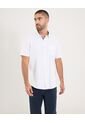 Camisa  Para Hombre Manga Corta Con Bolsillo Cuello Casual M Color Blanco Marca Ostu #60010894 de Ostu