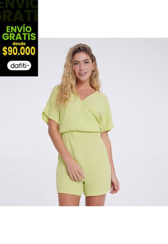 Enterizo Para Mujer Manga Corta Color Verde  Marca Ostu #40320053 Ostu