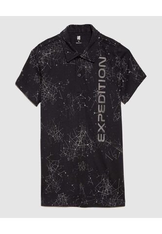 Polo Para Niño Manga Corta Color Azul  Marca Ostu #80110097 Ostu