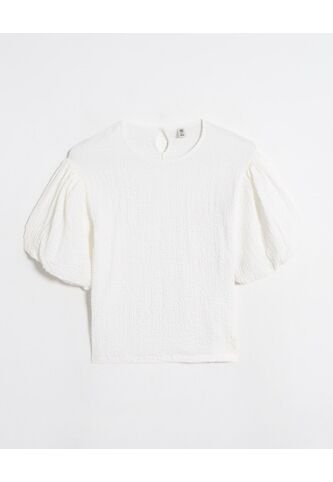 Blusa  Infantil Niña Manga Corta Color Crema Marca Ostu #90120056 Ostu