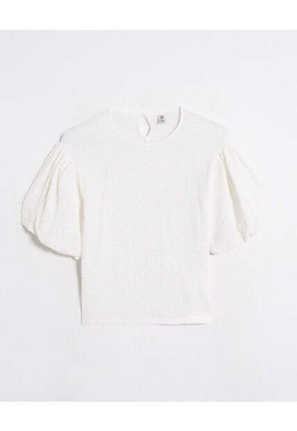 Blusa  Infantil Niña Manga Corta Color Crema Marca Ostu #90120056