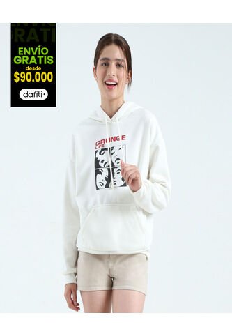 Buzo Para Mujer Hoodie Color Crema Marca Ostu #40060309 Ostu