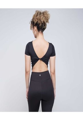 Crop Top Para Mujer Manga Corta Color Negro Marca Ostu #40092171