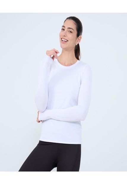Camiseta Para Mujer Manga Larga Cuello Redondo Color Blanco Marca Ostu #40092399