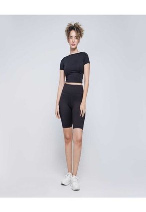 Crop Top Para Mujer Manga Corta Color Negro Marca Ostu #40092171