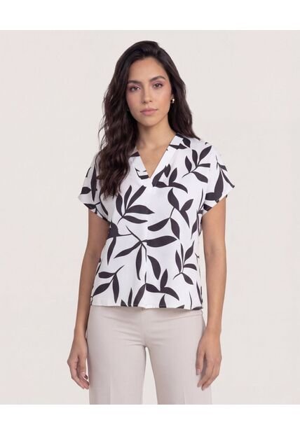 Blusa  Para Mujer Manga Corta Color Negro Marca Ostu #40121226