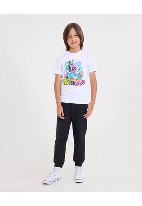 Camiseta  Infantil Niño Manga Corta Cuello Redondo Color Blanco Marca Ostu #80090325