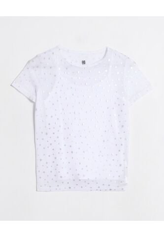 Camiseta  Infantil Niña Manga Corta Cuello Redondo Color Blanco Marca Ostu #90090359 Ostu