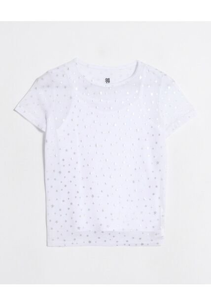 Camiseta  Infantil Niña Manga Corta Cuello Redondo Color Blanco Marca Ostu #90090359