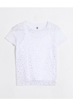 Camiseta  Infantil Niña Manga Corta Cuello Redondo Color Blanco Marca Ostu #90090359