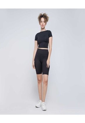 Crop Top Para Mujer Manga Corta Color Negro Marca Ostu #40092171