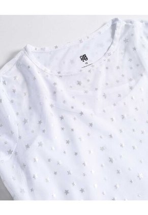 Camiseta  Infantil Niña Manga Corta Cuello Redondo Color Blanco Marca Ostu #90090359