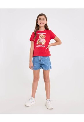 Short Infantil Niña Mom Color Azul Marca Ostu #90190053