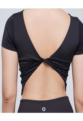 Crop Top Para Mujer Manga Corta Color Negro Marca Ostu #40092171