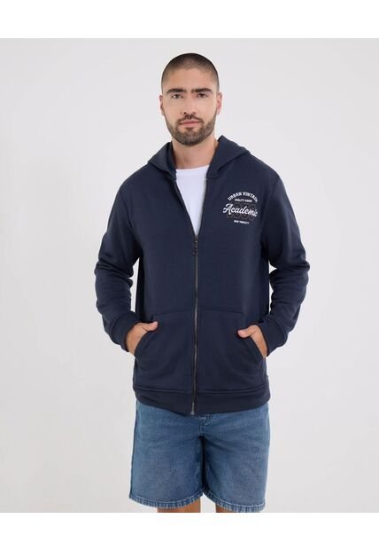 Buzo  Para Hombre Zipper Color Azul Marca Ostu #60060607