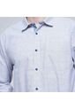 Camisa Para Hombre Manga Larga Con Bolsillo Color Azul  Marca Ostu #60010685 de Ostu