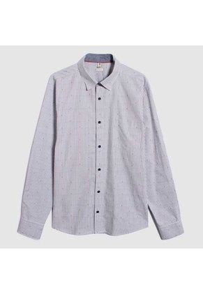 Camisa Para Hombre Manga Larga Con Bolsillo Color Azul  Marca Ostu #60010685