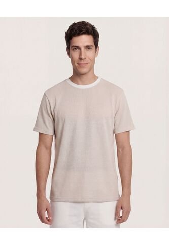 Camiseta  Para Hombre Manga Corta Cuello Redondo Color Crema Marca Ostu #60091957 Ostu