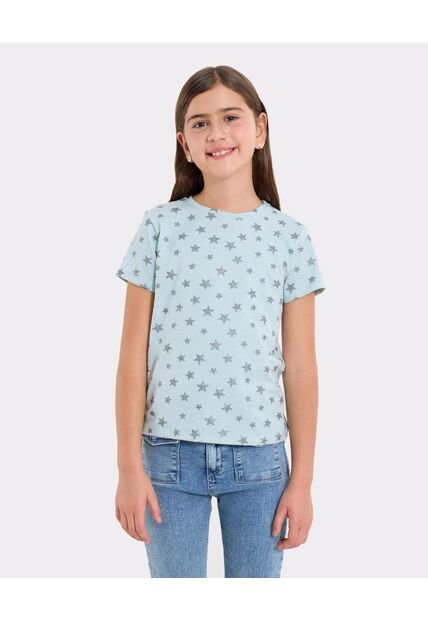 Camiseta  Infantil Niña Manga Corta Cuello Redondo Color Azul Marca Ostu #90090361