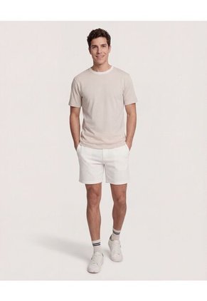 Camiseta  Para Hombre Manga Corta Cuello Redondo Color Crema Marca Ostu #60091957