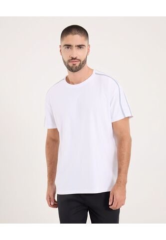 Camiseta  Para Hombre Manga Corta Cuello Redondo Color Blanco Marca Ostu #60091801 Ostu