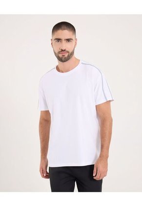 Camiseta  Para Hombre Manga Corta Cuello Redondo Color Blanco Marca Ostu #60091801
