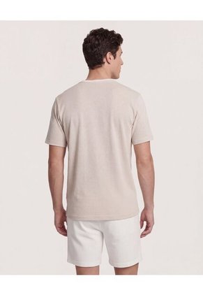 Camiseta  Para Hombre Manga Corta Cuello Redondo Color Crema Marca Ostu #60091957