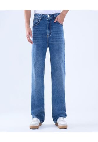 Jean Para Hombre Loose Color Azul Medio Marca Ostu #60160410 Ostu