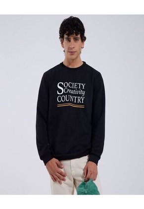 Buzo Para Hombre Cuello Redondo Color Negro Marca Ostu #60060293