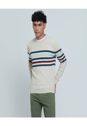 Saco Para Hombre Cuello Redondo Color Beige Marca Ostu #60330035