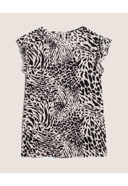 Blusa  Para Mujer Manga Corta Color Negro Marca Ostu #40121281