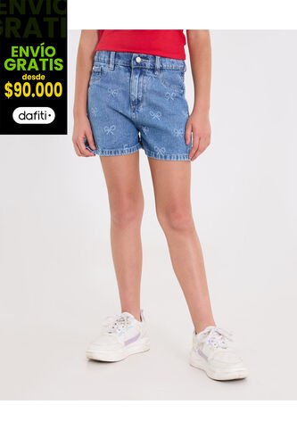 Short  Infantil Niña Mom Color Azul Marca Ostu #90190053 Ostu