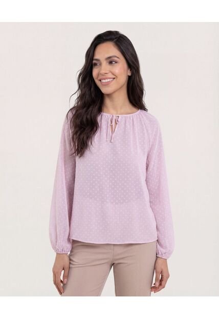 Blusa  Para Mujer Manga Larga Color Rosa Marca Ostu #40121245