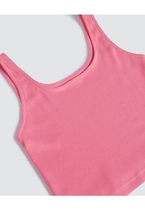 Crop Top Para Mujer Manga Sisa Color Fucsia Marca Ostu #40091824