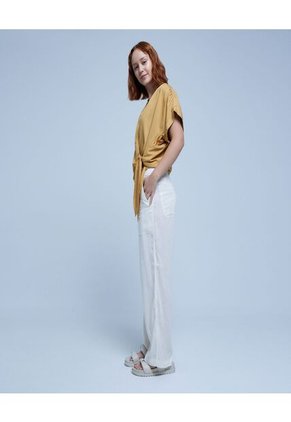 Blusa Para Mujer Manga Corta Color Amarillo  Marca Ostu #40120915