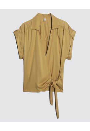 Blusa Para Mujer Manga Corta Color Amarillo  Marca Ostu #40120915