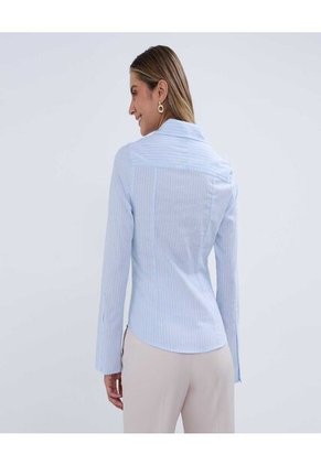 Camisa Para Mujer Manga Larga Color Azul Claro Marca Ostu #40010252