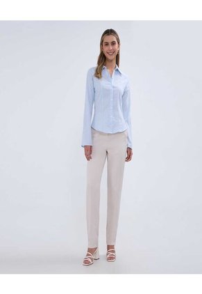 Camisa Para Mujer Manga Larga Color Azul Claro Marca Ostu #40010252