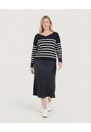 Saco Para Mujer Cuello V Color Negro Marca Ostu #40330078