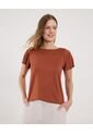 Camiseta Para Mujer Manga Corta Cuello Redondo Color Terracota Marca Ostu #40092567 de Ostu