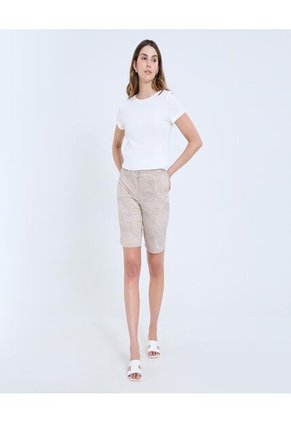 Bermuda Para Mujer Regular Corto Color Beige Marca Ostu #40100099