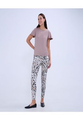 Camiseta Para Mujer Manga Corta Color Café Marca Ostu #40092223