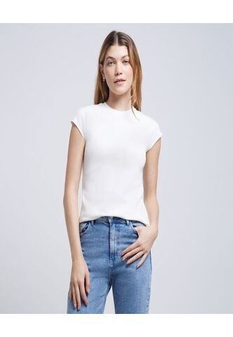 Camiseta Para Mujer Manga Corta Color Crema Marca Ostu #40092145 Ostu