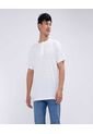 Camiseta Para Hombre Manga Corta Cuello Henley Color Crema Marca Ostu #60091534 de Ostu