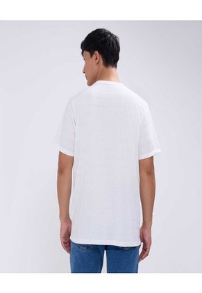 Camiseta Para Hombre Manga Corta Cuello Henley Color Crema Marca Ostu #60091534