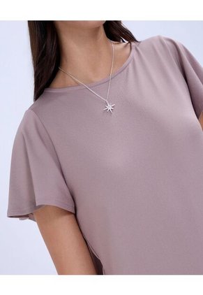 Camiseta Para Mujer Manga Corta Color Café Marca Ostu #40092223