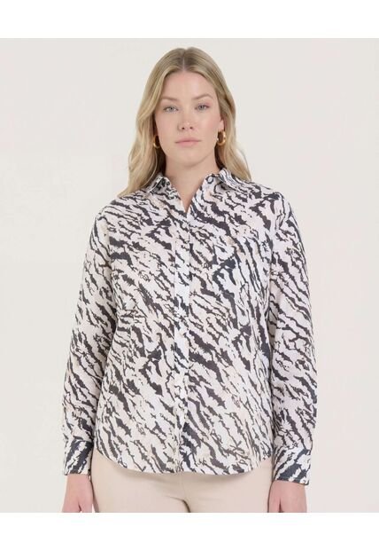 Camisa Para Mujer Manga Larga Color Crema Marca Ostu #40010248