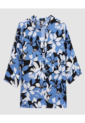 Blusa Para Mujer Manga 3/4 Color Azul Marca Ostu #40120984